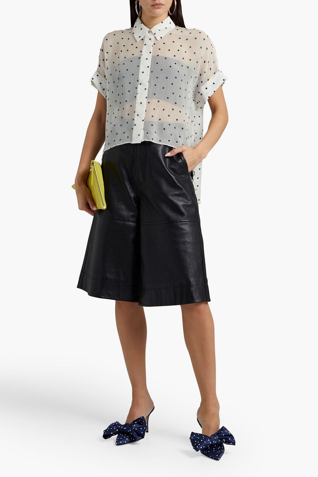ALICE + OLIVIA Edyth polka-dot silk-blend georgette shirt