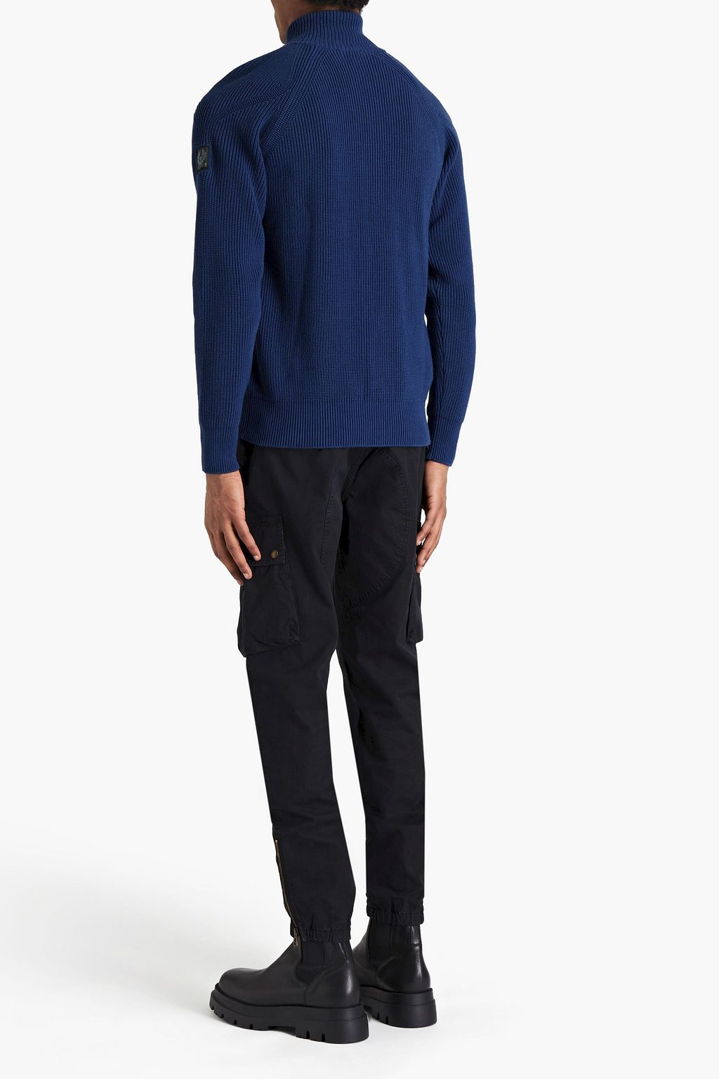 BELSTAFF Logo-appliquéd ribbed cotton cardigan