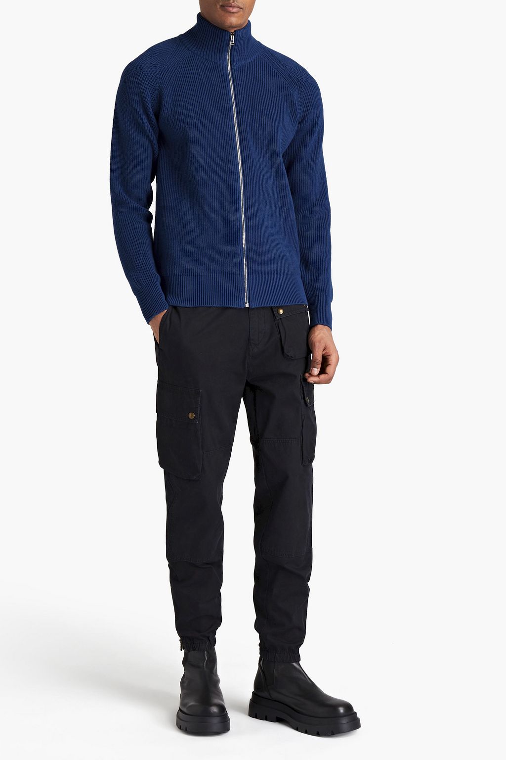 BELSTAFF Logo-appliquéd ribbed cotton cardigan