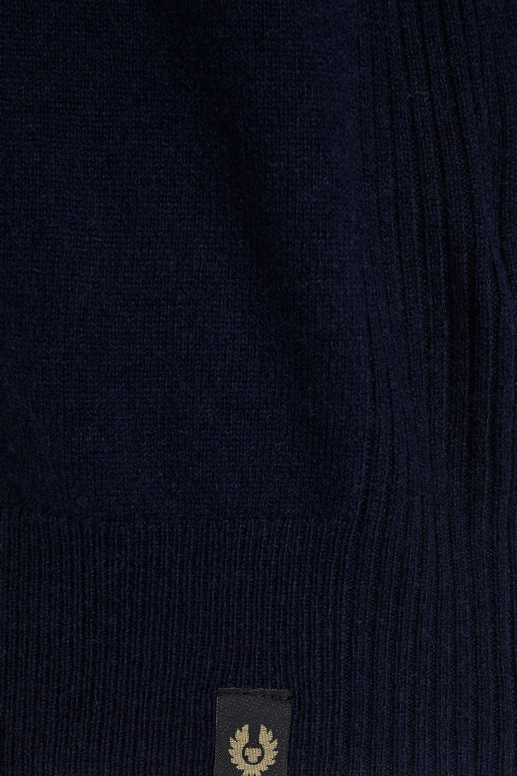 BELSTAFF Logo-appliquéd cable-knit wool sweater