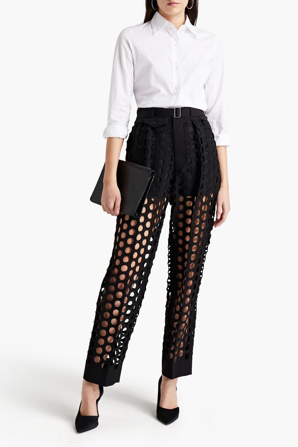 MAISON MARGIELA Laser-cut twill tapered pants
