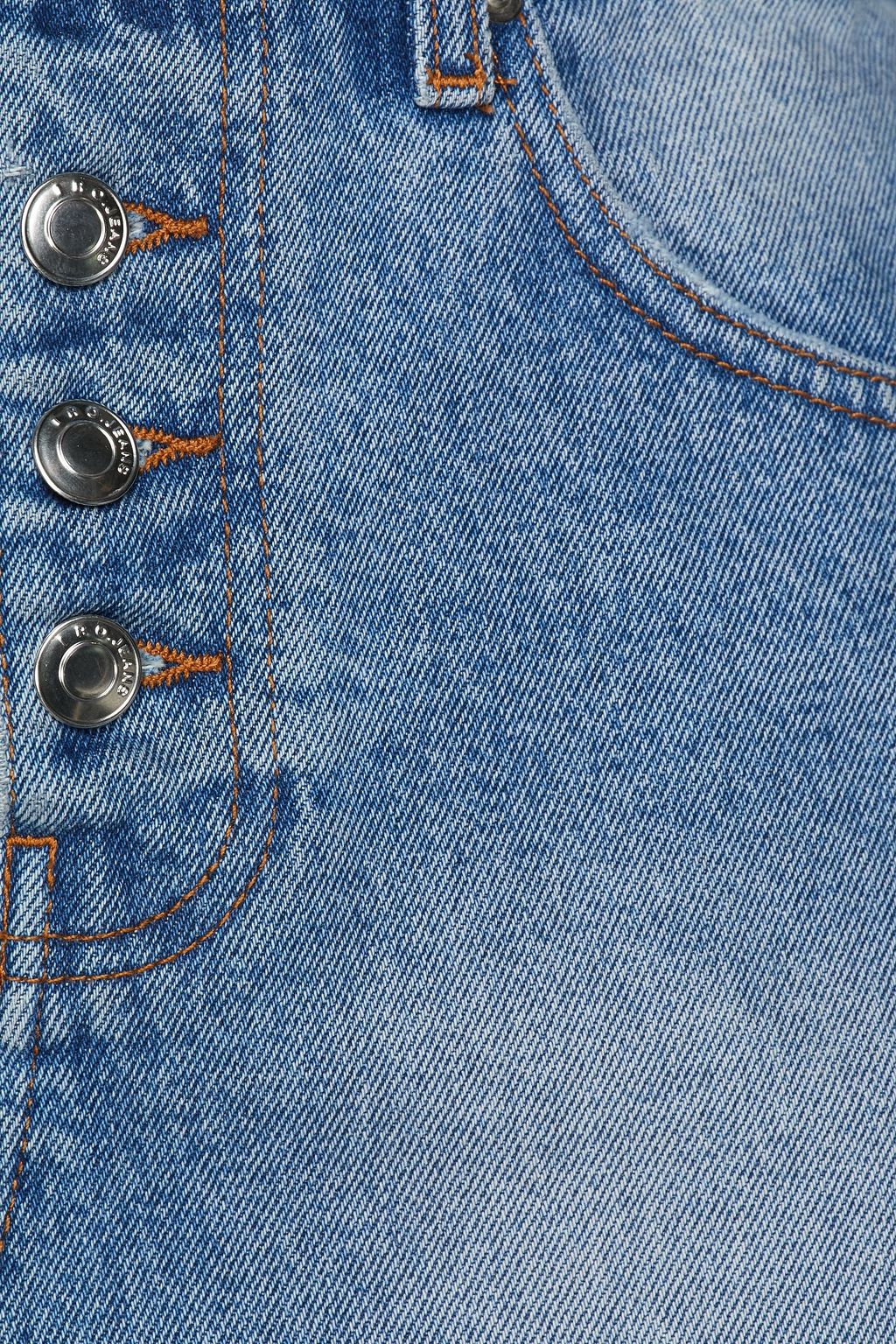 IRO Fouza frayed denim mini skirt