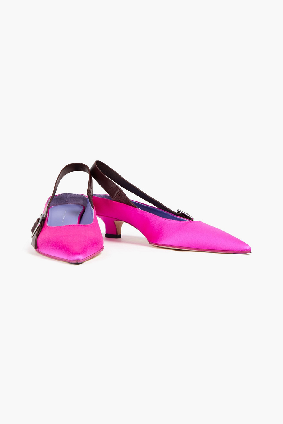 Victoria Beckham Solar Satin Slingback Pumps In Fuchsia