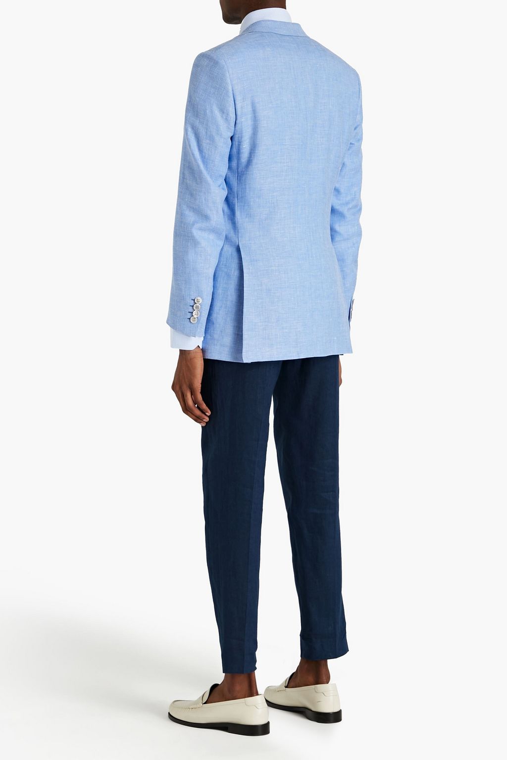 BRIONI Slim-fit slub cashmere, linen and silk-blend blazer