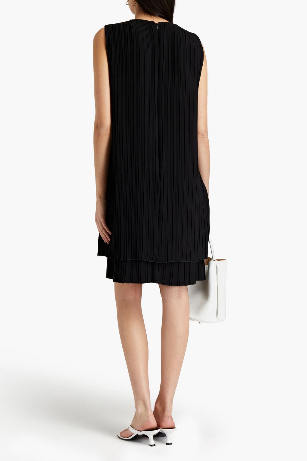 VICTORIA, VICTORIA BECKHAM Pleated stretch-crepe mini dress