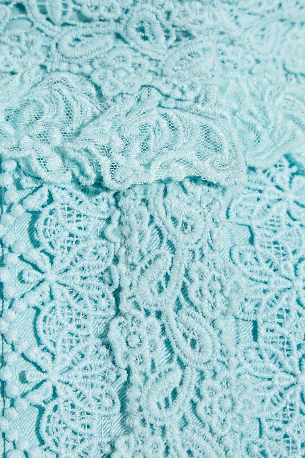 ALICE + OLIVIA Yvette pintucked guipure lace-trimmed cotton blouse