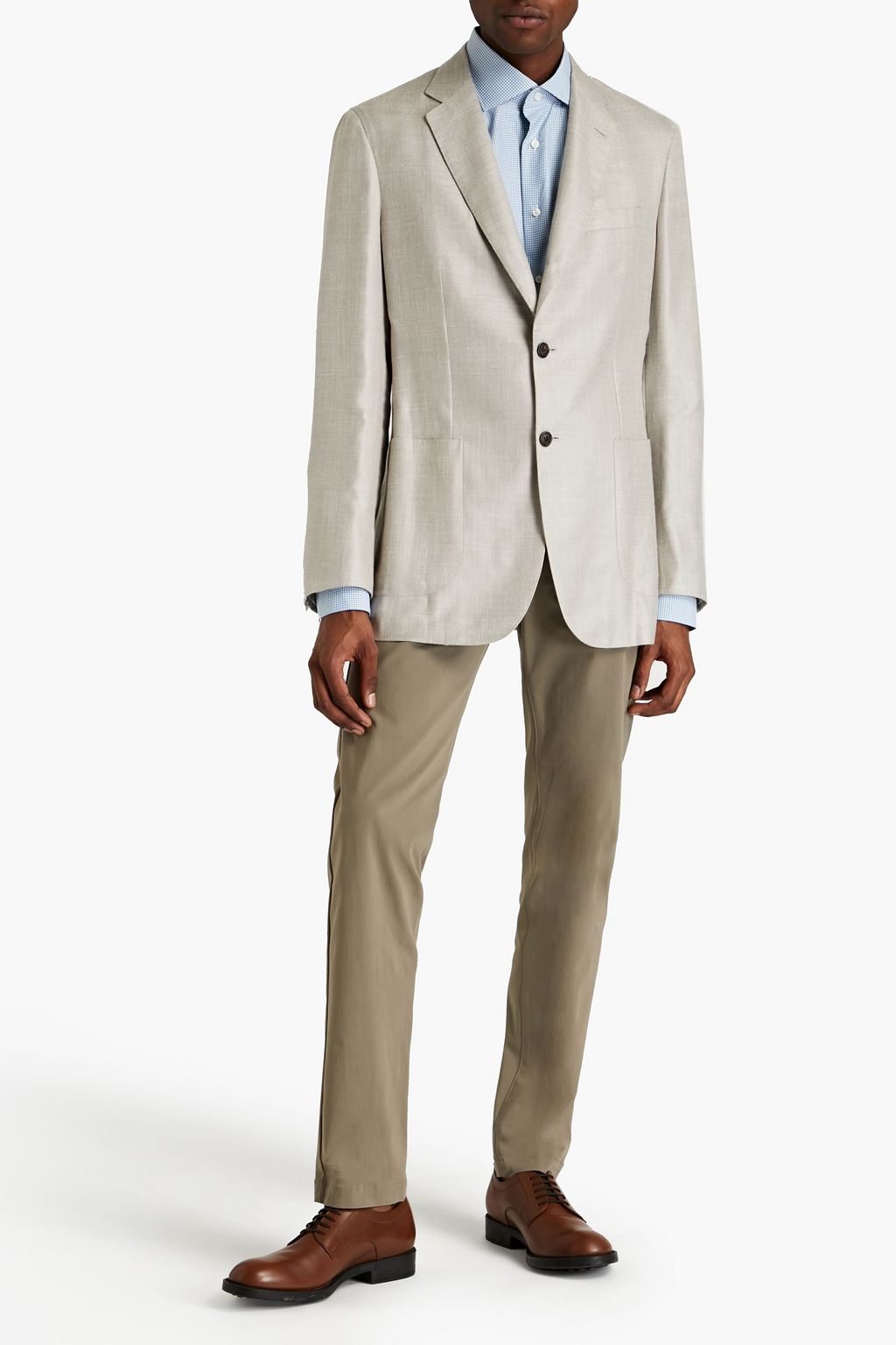 BRIONI Silk, cashmere and linen-blend twill blazer