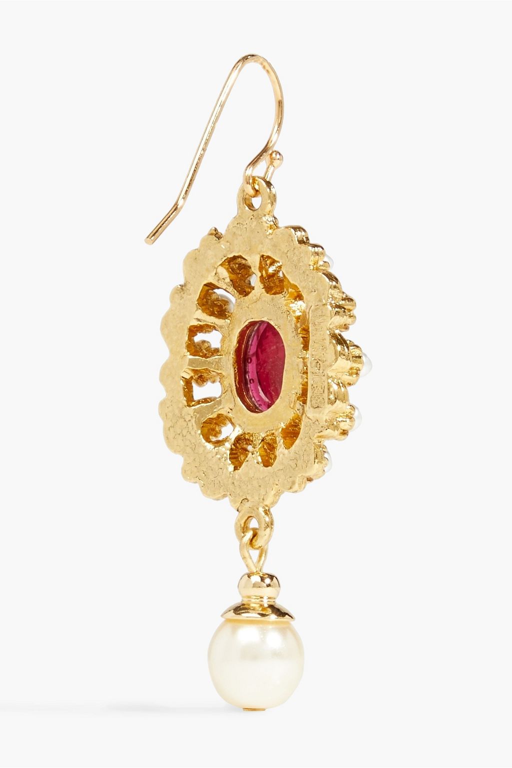 BEN-AMUN 24-karat gold-plated, stone and faux pearl earrings