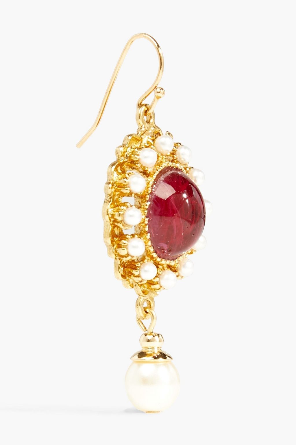 BEN-AMUN 24-karat gold-plated, stone and faux pearl earrings