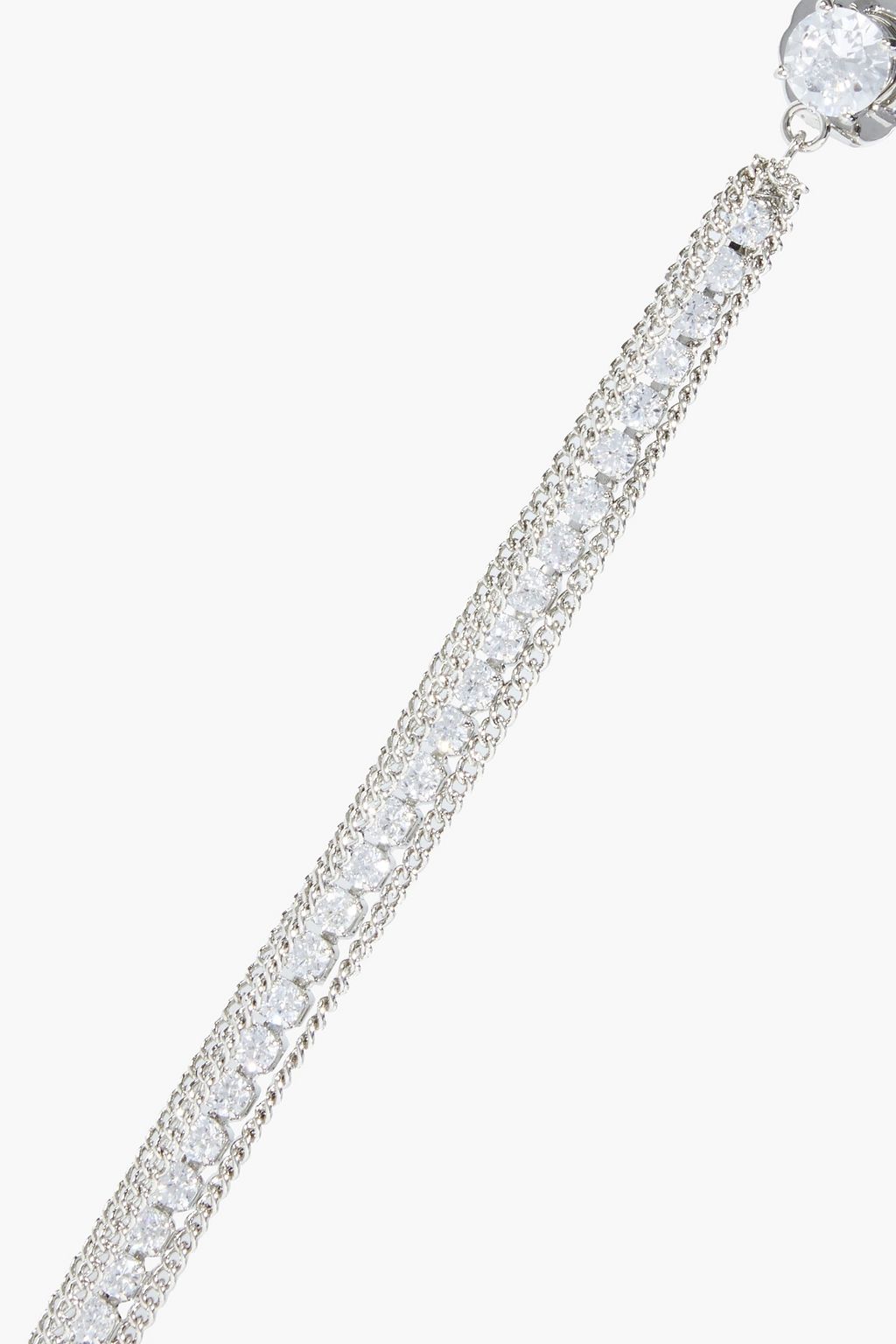 CZ BY KENNETH JAY LANE Silver-tone crystal earrings