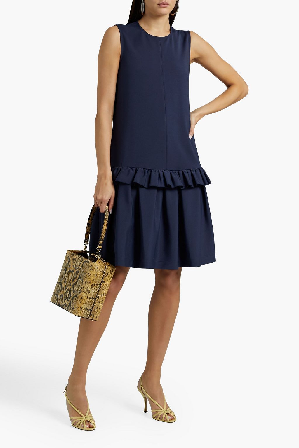 VICTORIA, VICTORIA BECKHAM Ruffled faille dress