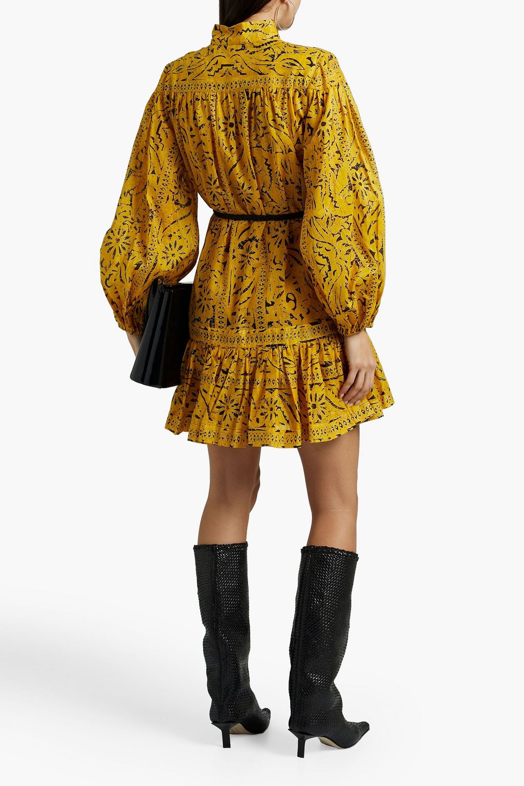 ZIMMERMANN Lulu belted ruffled printed cotton-voile mini dress