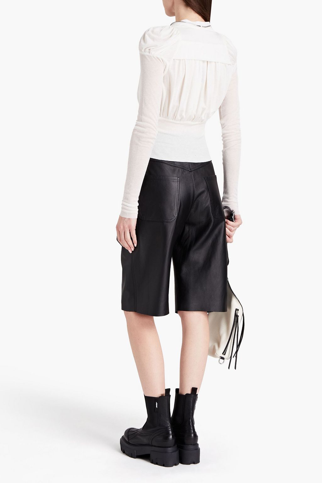 RICK OWENS LILIES Gathered slub jersey jacket