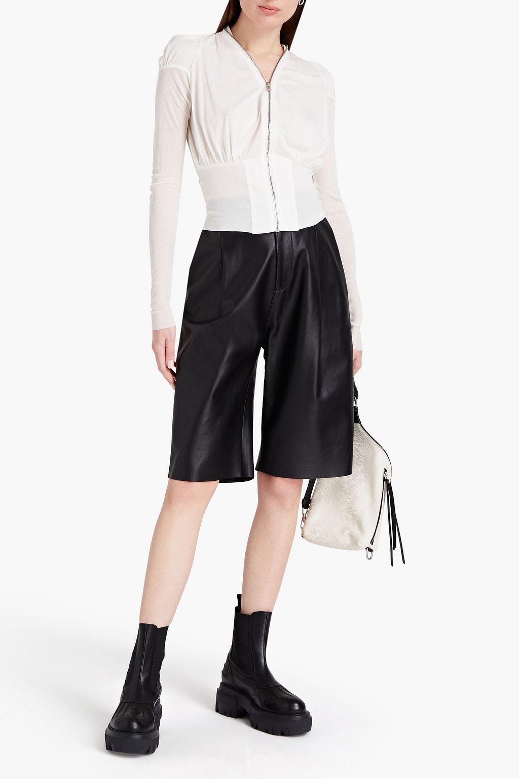 RICK OWENS LILIES Gathered slub jersey jacket