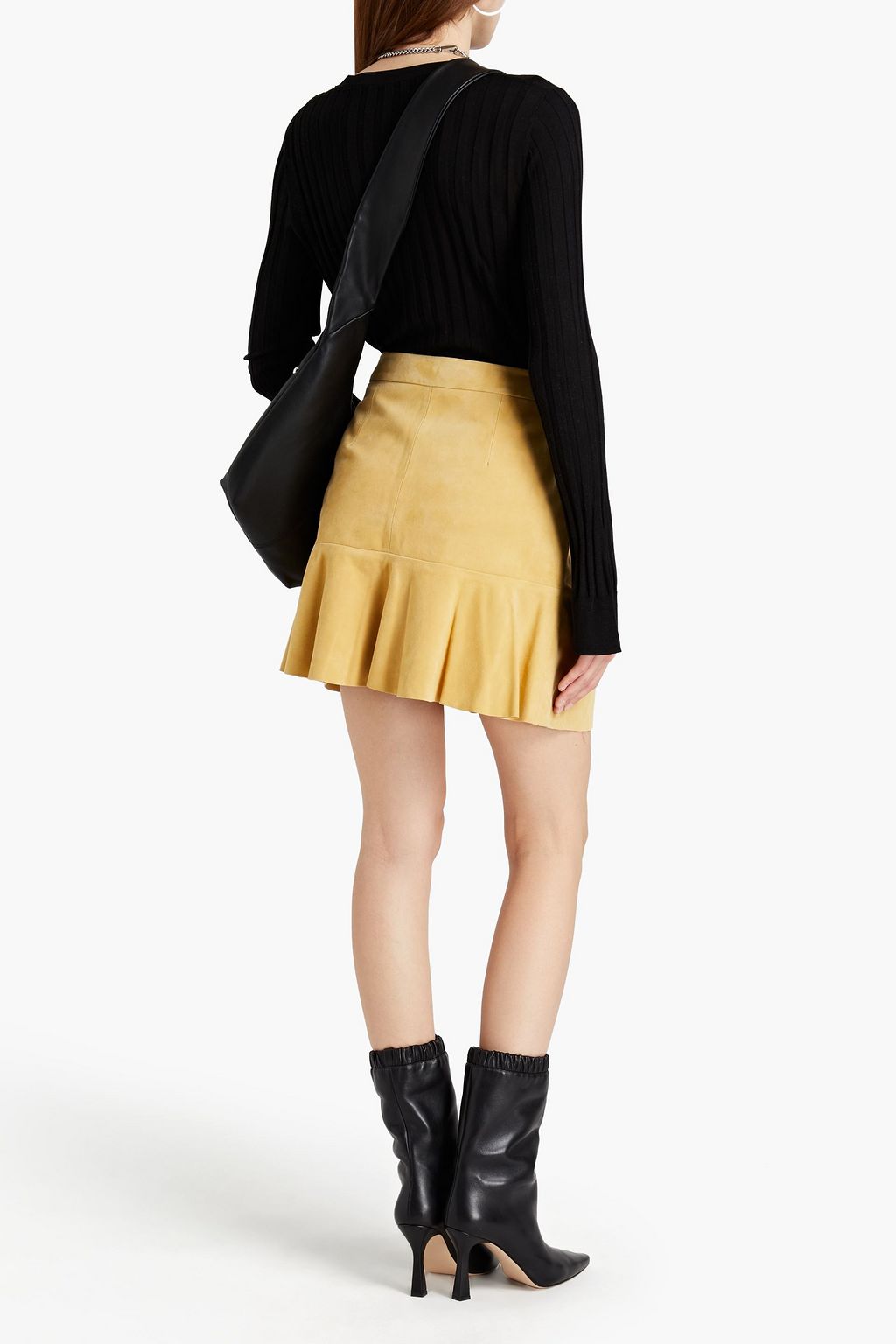 IRO Marana ruched stretch-suede mini skirt