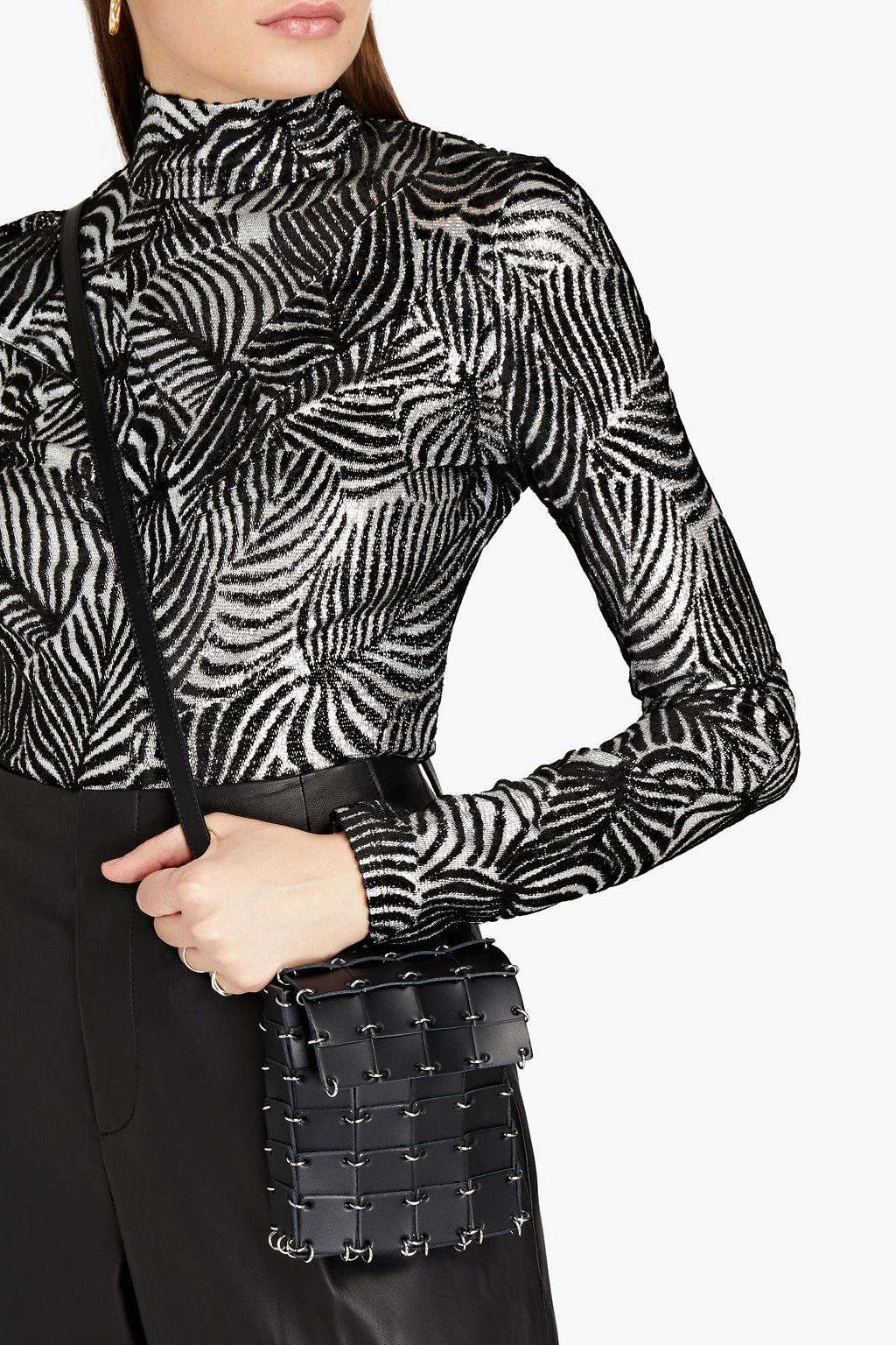 RABANNE Paneled leather shoulder bag