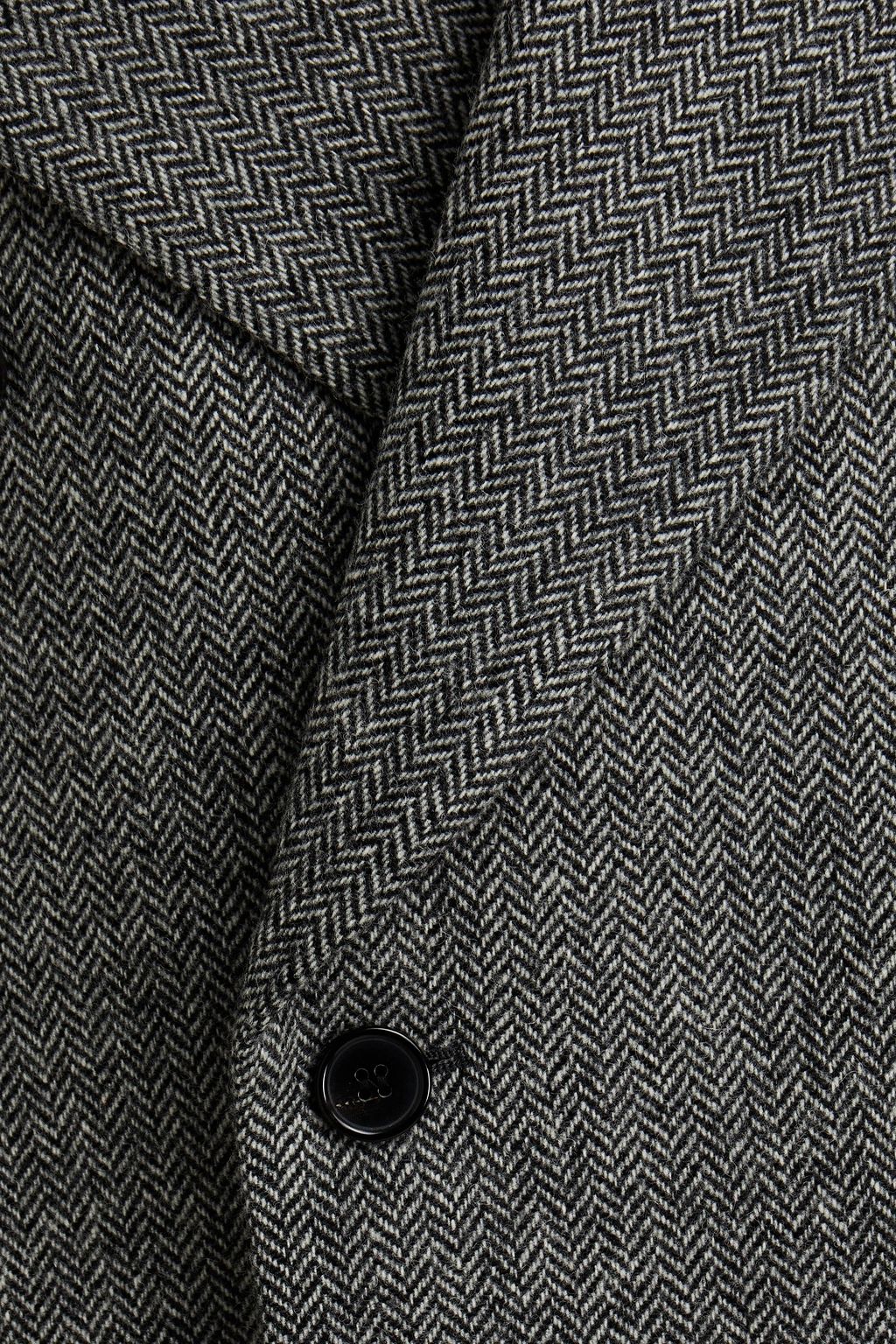 MAISON MARGIELA Double-breasted herringbone wool-tweed blazer