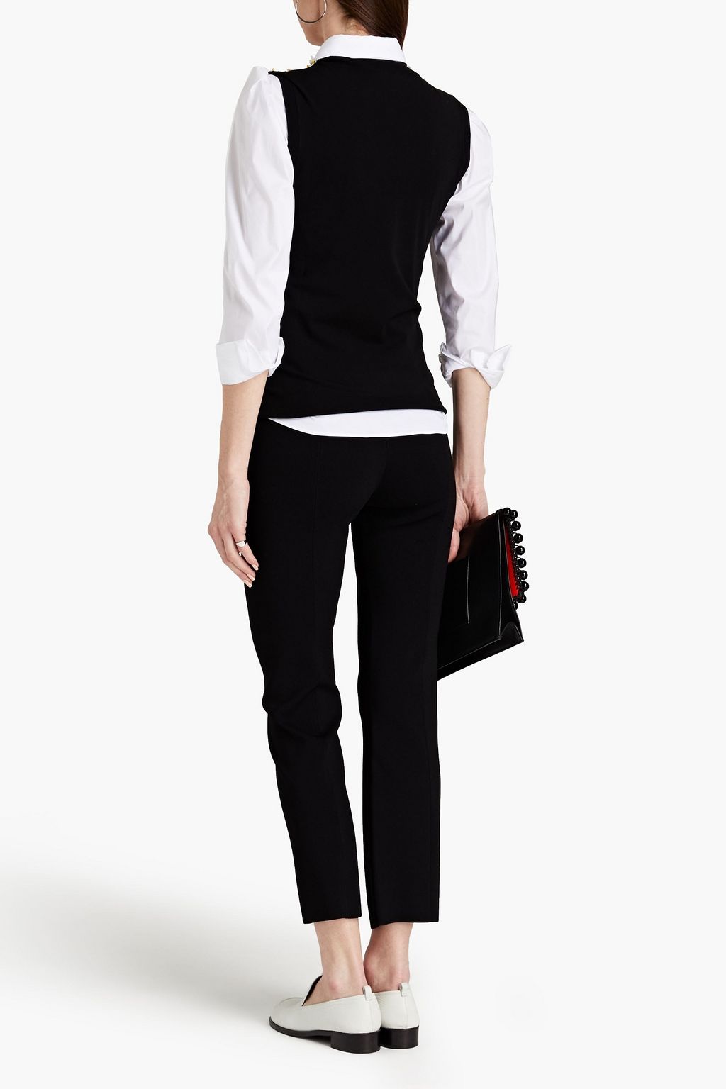 RABANNE Floral-appliquéd knitted top