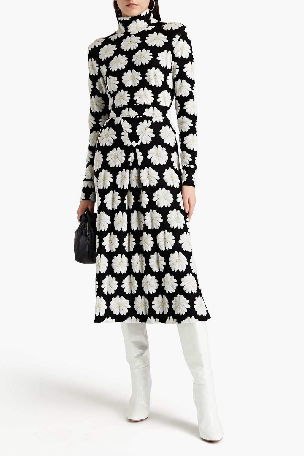 RABANNE Cotton-blend chenille-jacquard turtleneck top
