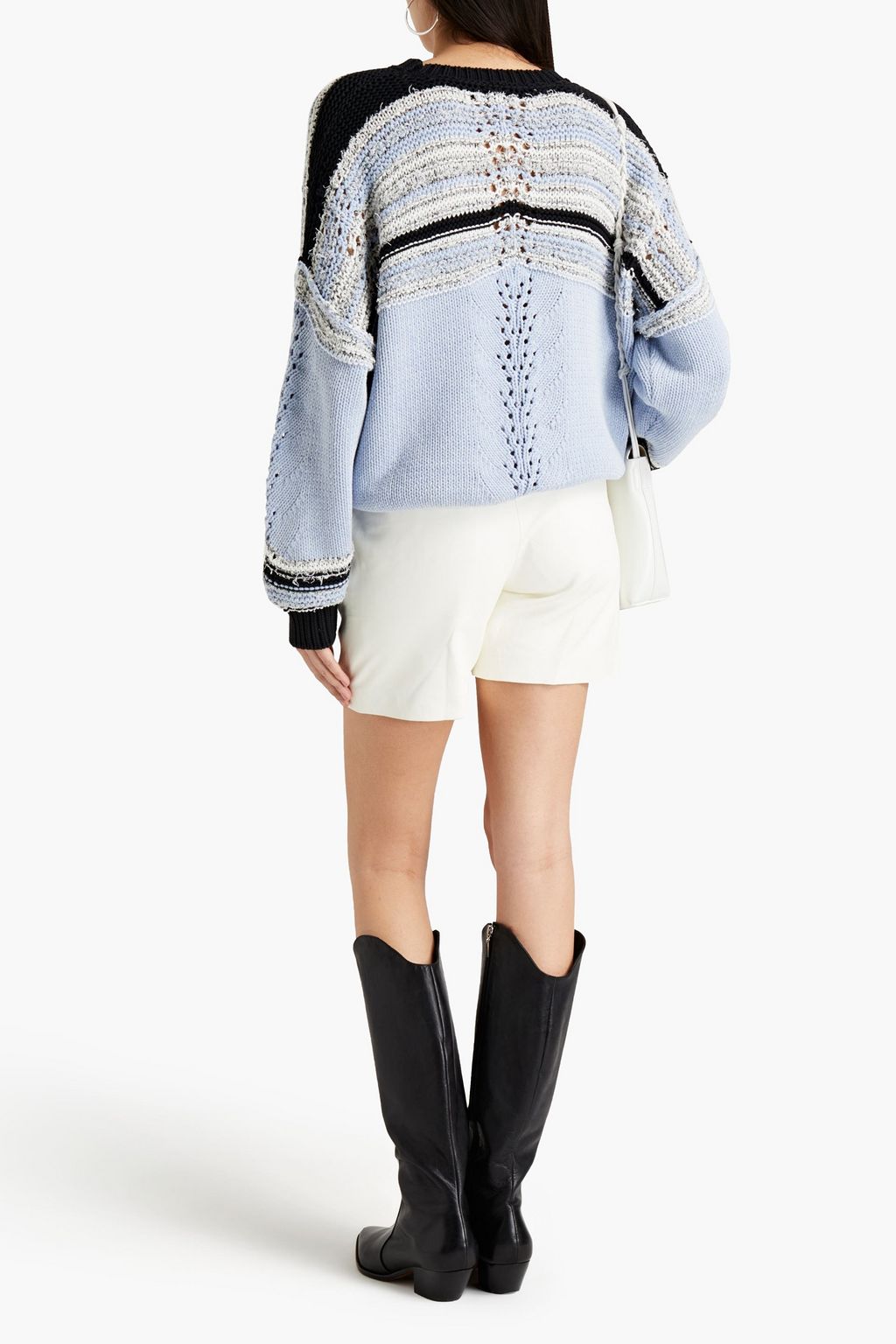 IRO Peryne pointelle-trimmed cotton-blend sweater