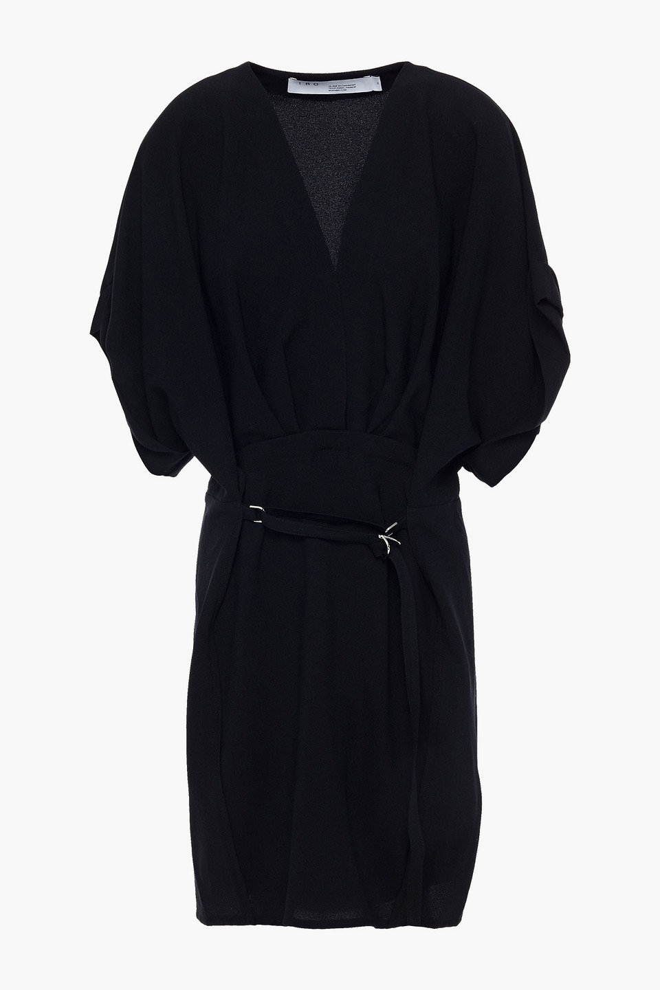 iro - danube belted stretch-crepe mini dress - black - fr 34