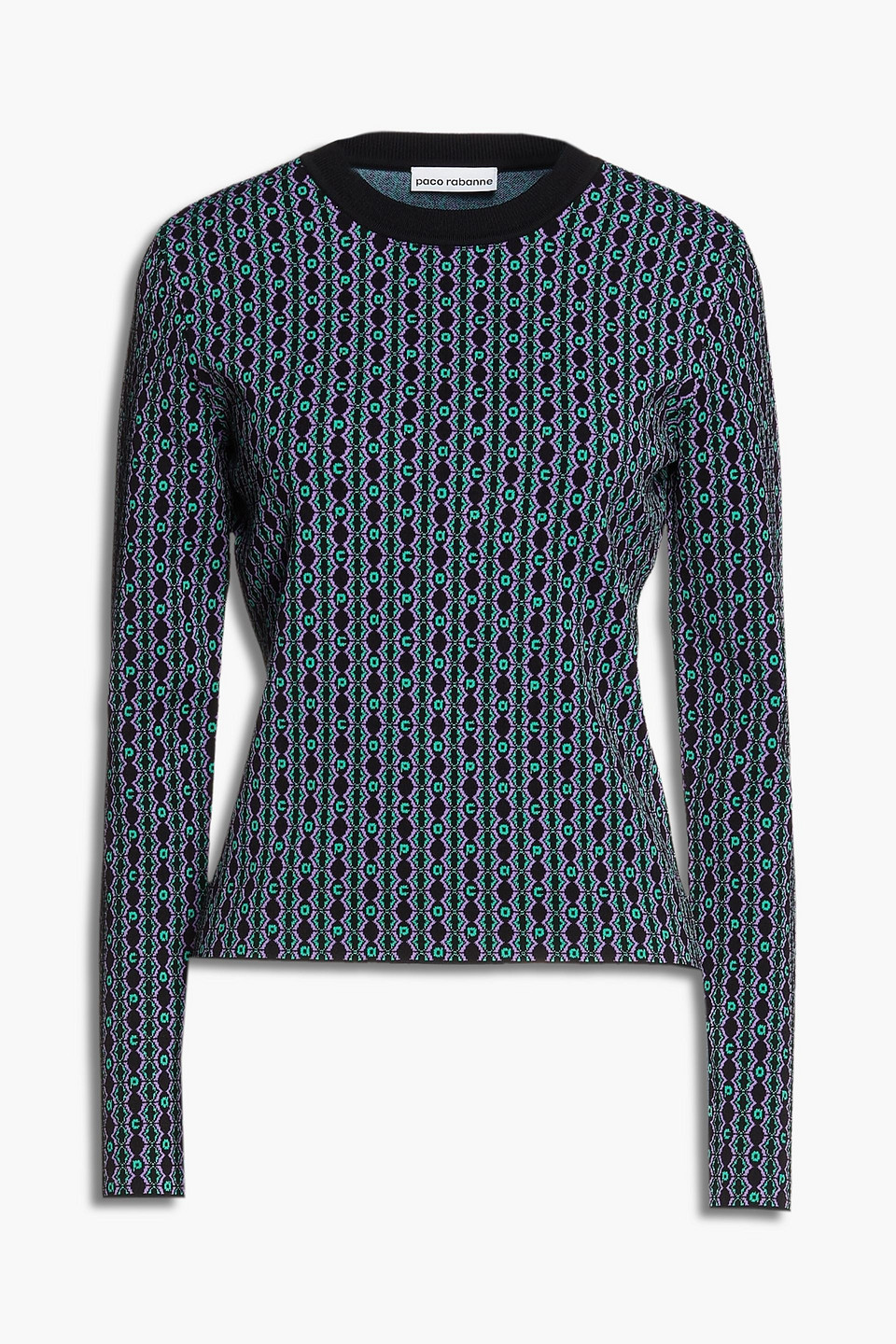 rabanne - jacquard-knit sweater - black - s