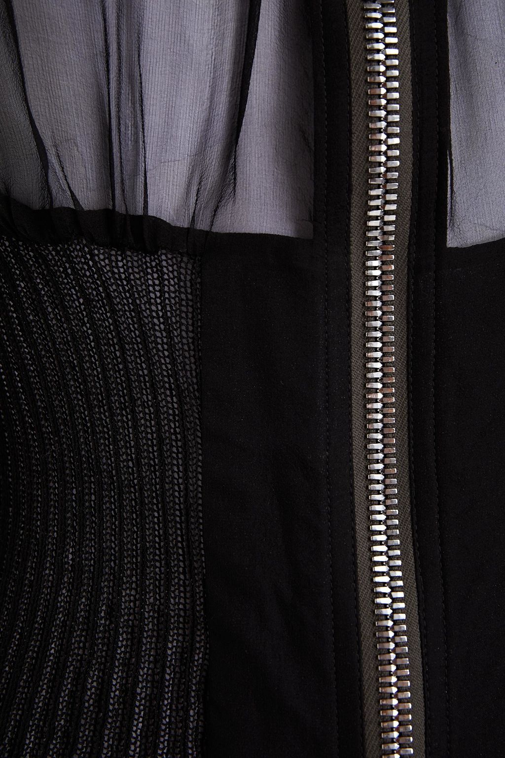 RICK OWENS Eugenie knit-paneled gathered silk-chiffon jacket
