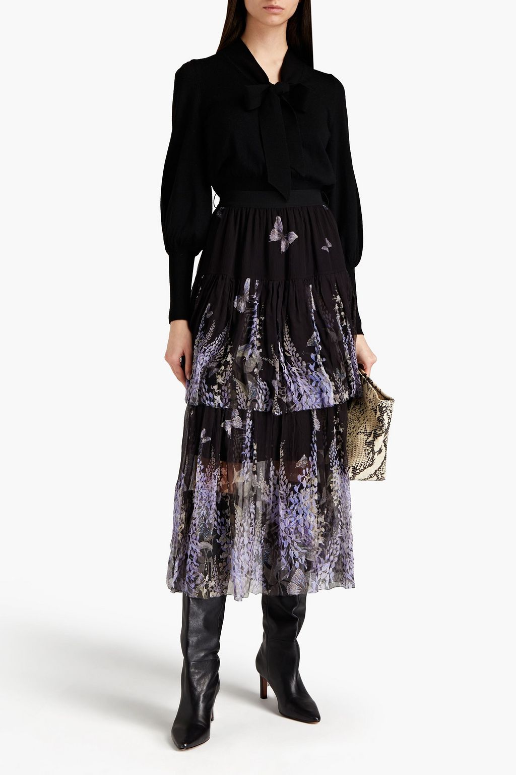 ZIMMERMANN Botanica pussy-bow merino wool sweater