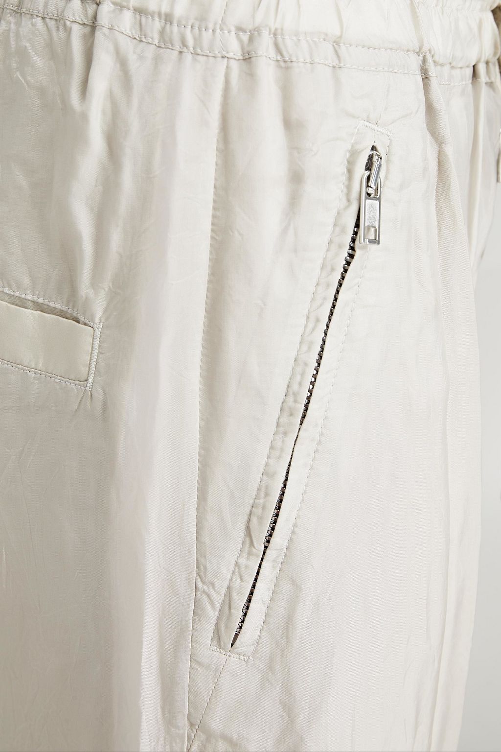 RICK OWENS Cropped cupro tapered pants