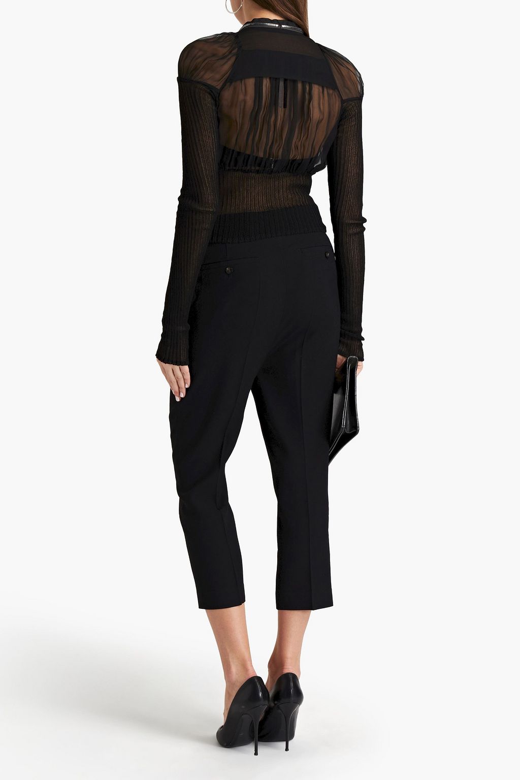 RICK OWENS Cropped wool-blend crepe slim-leg pants