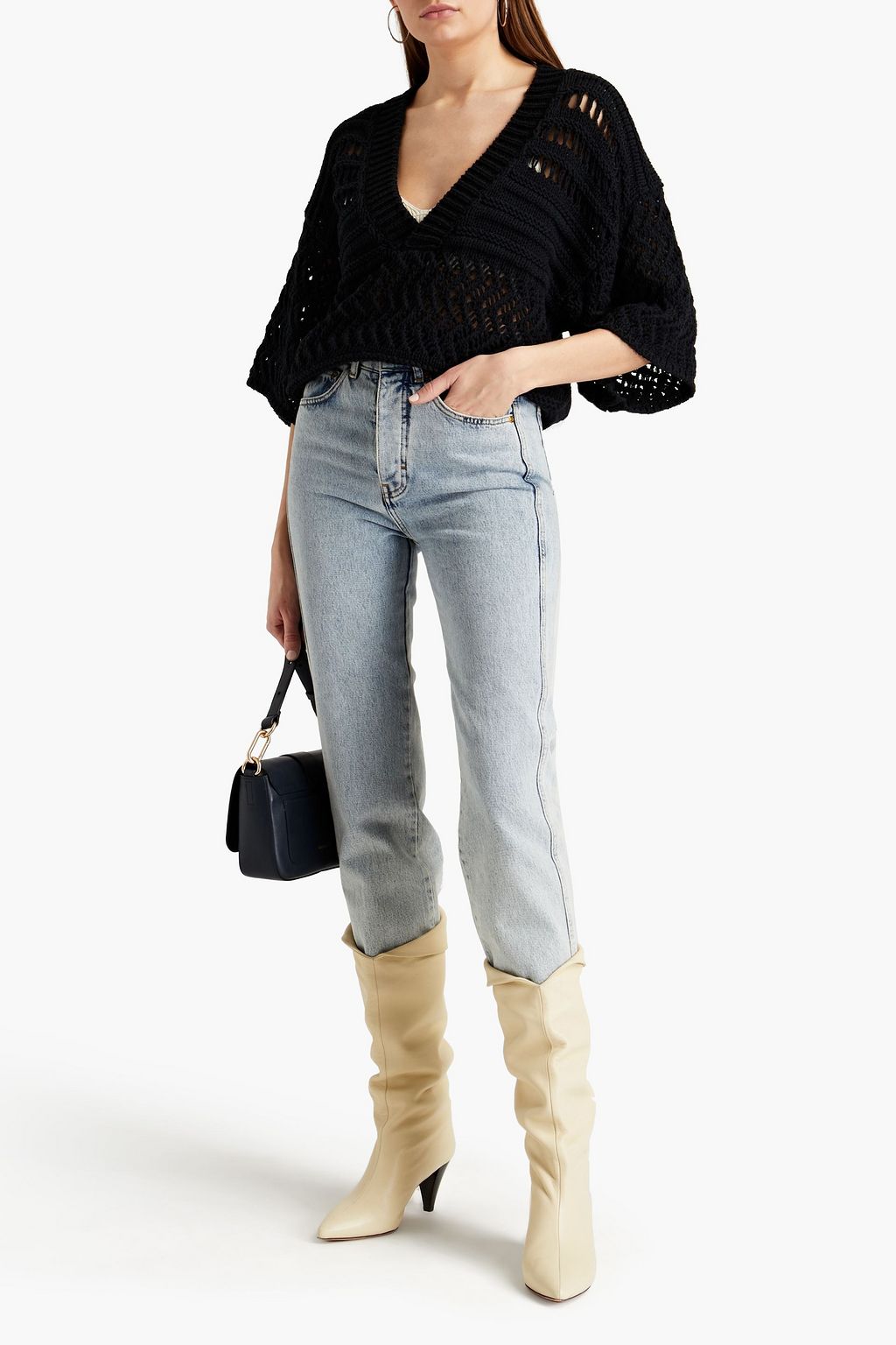IRO Annie crochet-knit organic cotton-blend top
