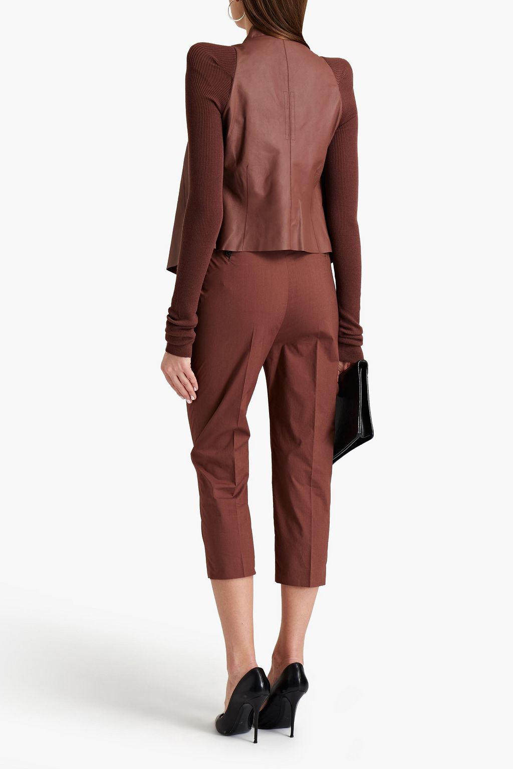 RICK OWENS Cropped wool-blend crepe slim-leg pants