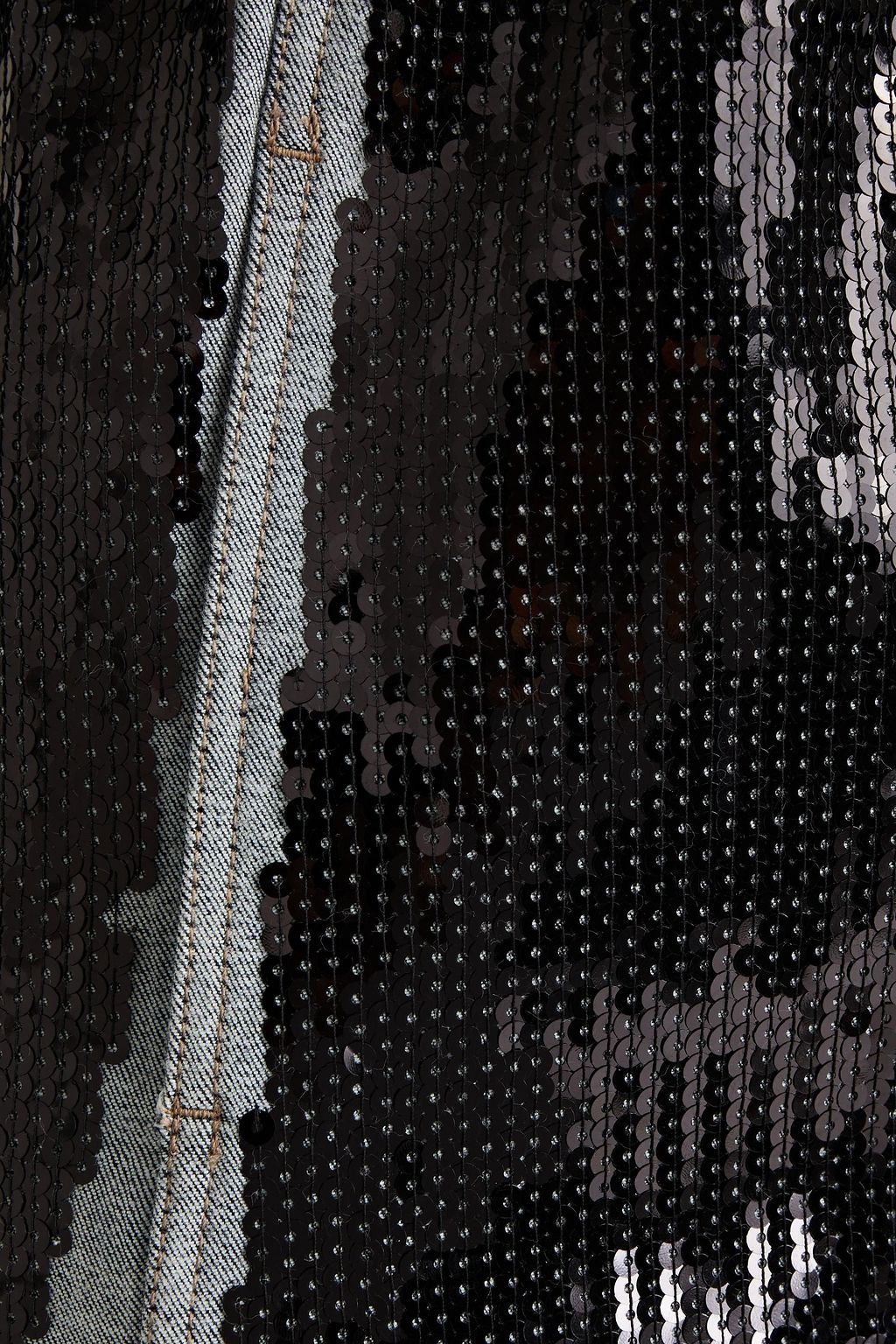 RICK OWENS Sequin-embellished denim mini skirt