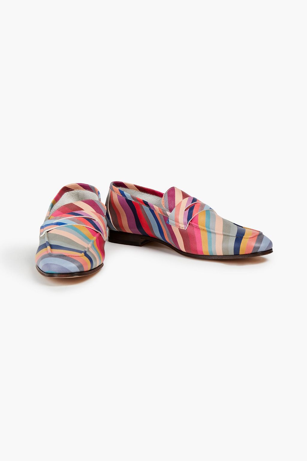 PAUL SMITH Striped leather loafers