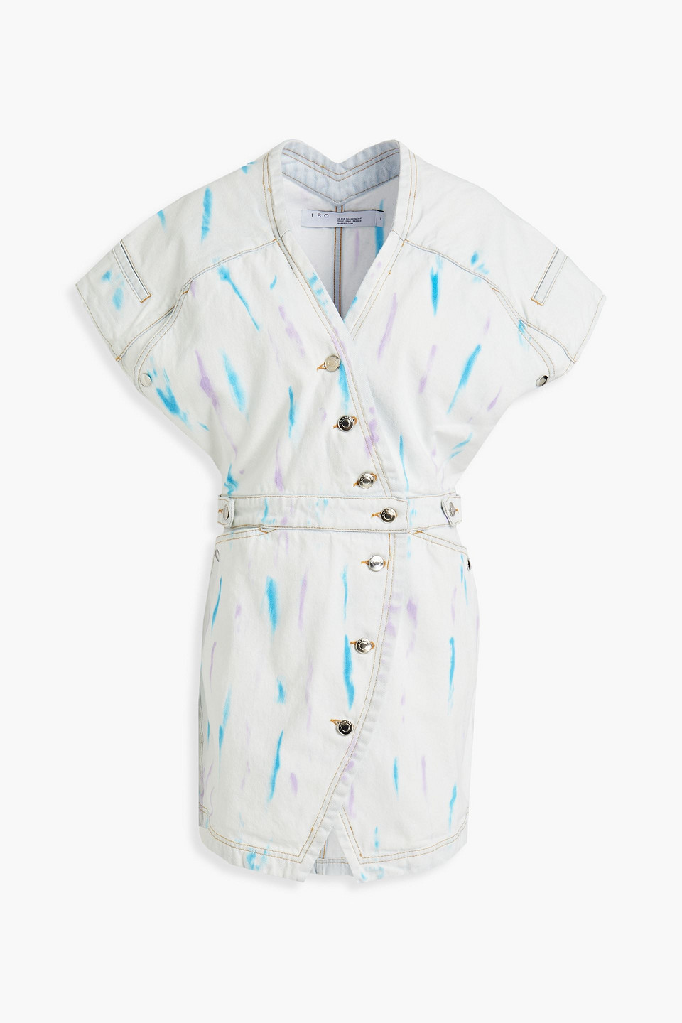 iro - meuzal tie-dyed denim mini dress - white - fr 40