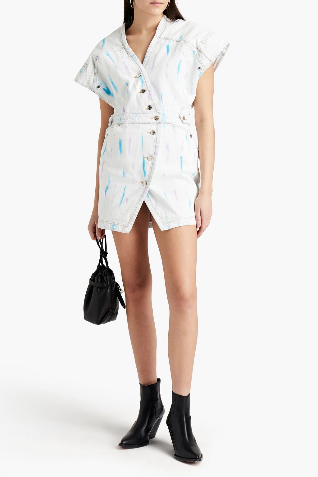 IRO Meuzal tie-dyed denim mini dress