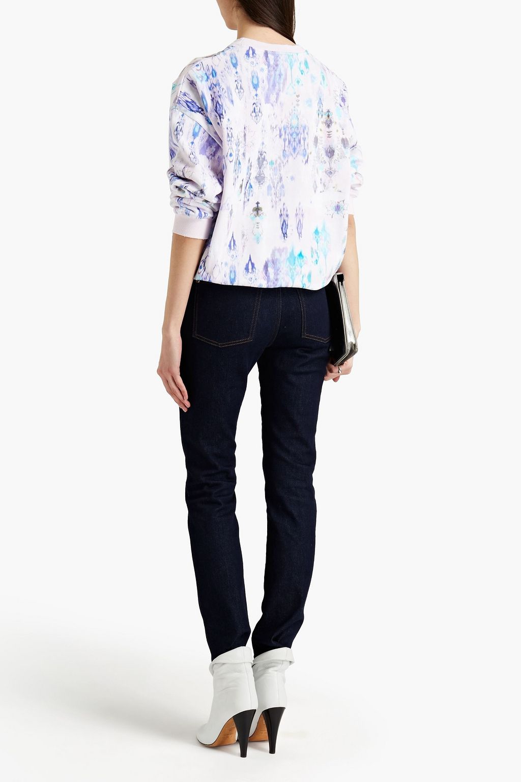 IRO Laya oversized printed French cotton-terry sweatshirt