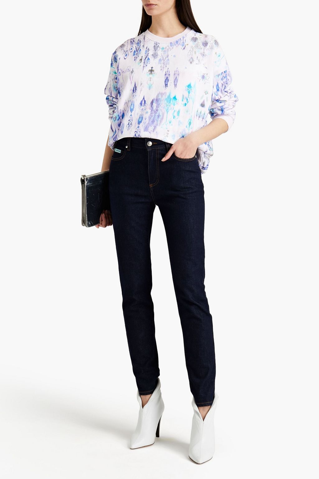 IRO Laya oversized printed French cotton-terry sweatshirt