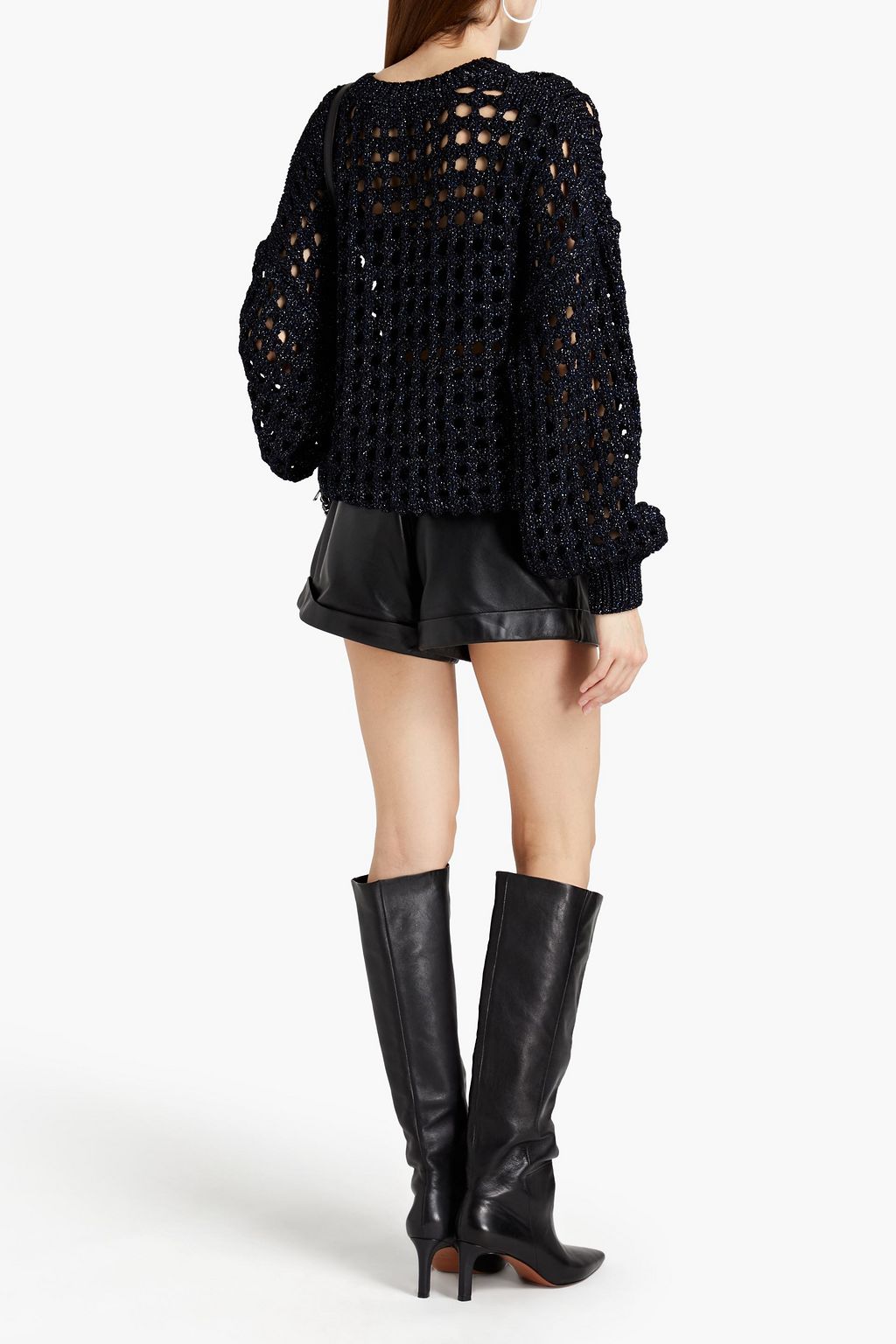 IRO Alyne metallic open-knit cotton-blend sweater