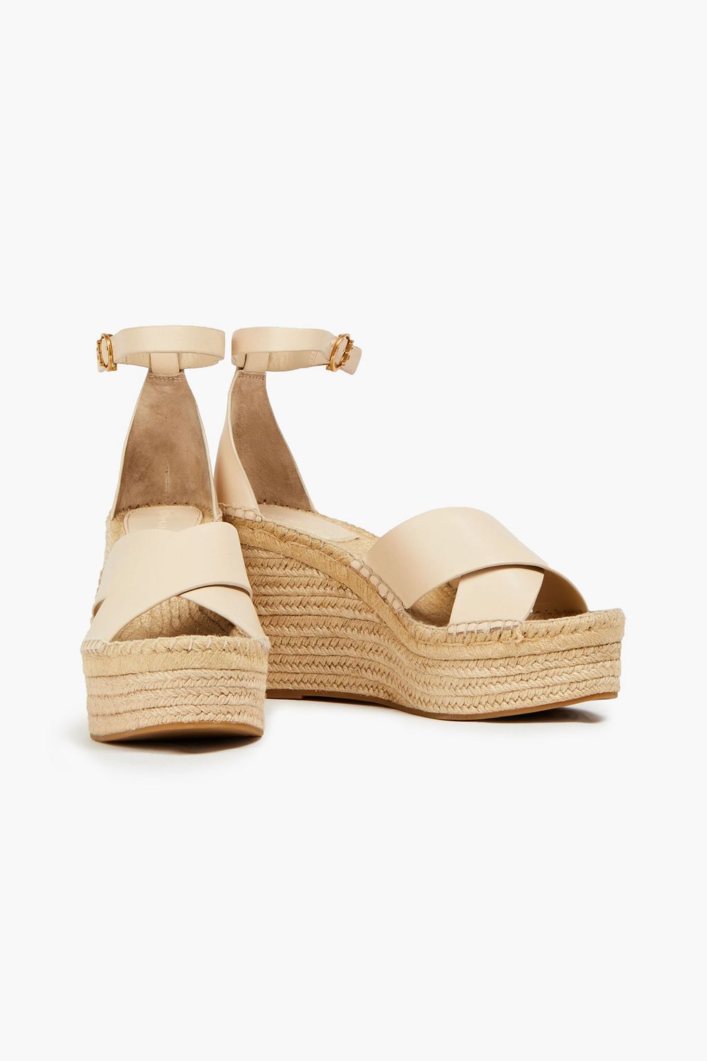 TORY BURCH Leather platform espadrilles THE