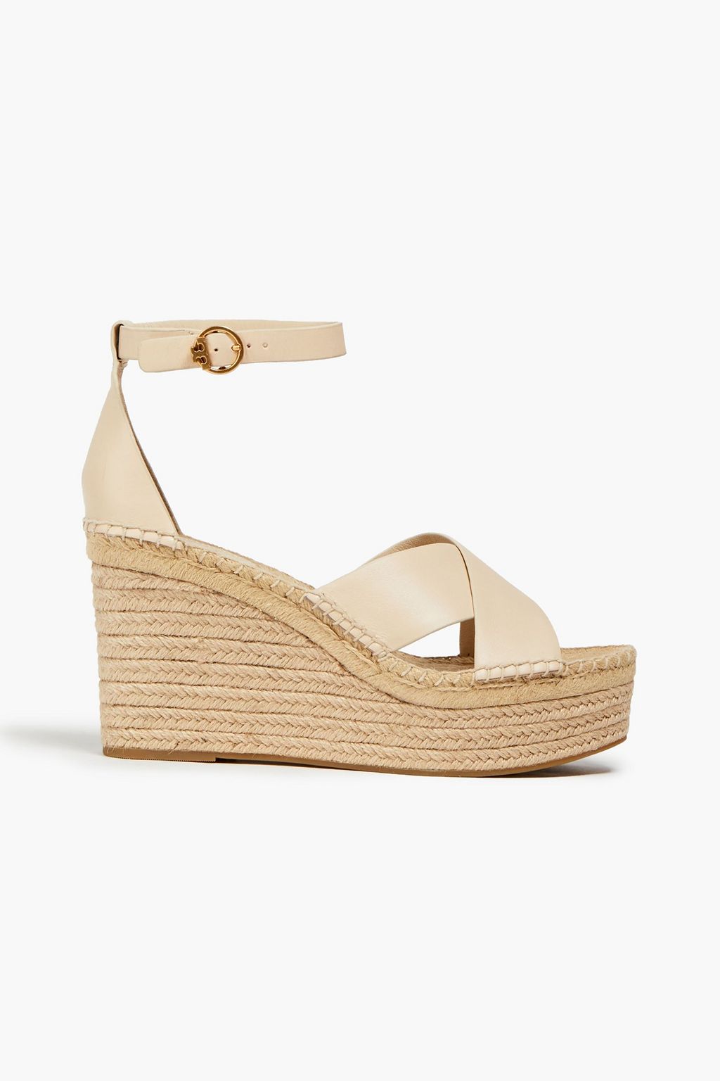 Ecru Leather platform espadrilles | TORY BURCH | THE OUTNET