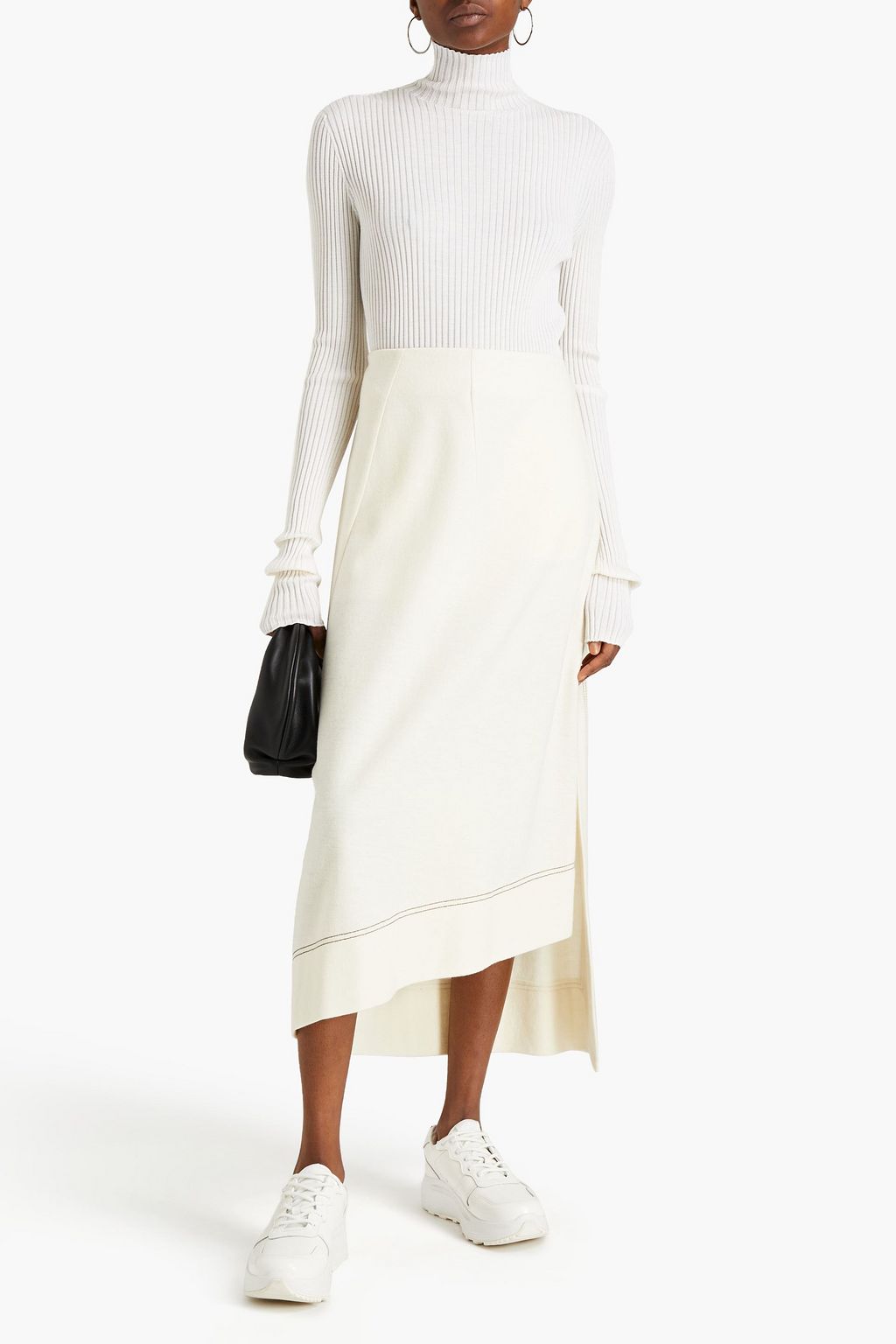 JIL SANDER Asymmetric wool skirt