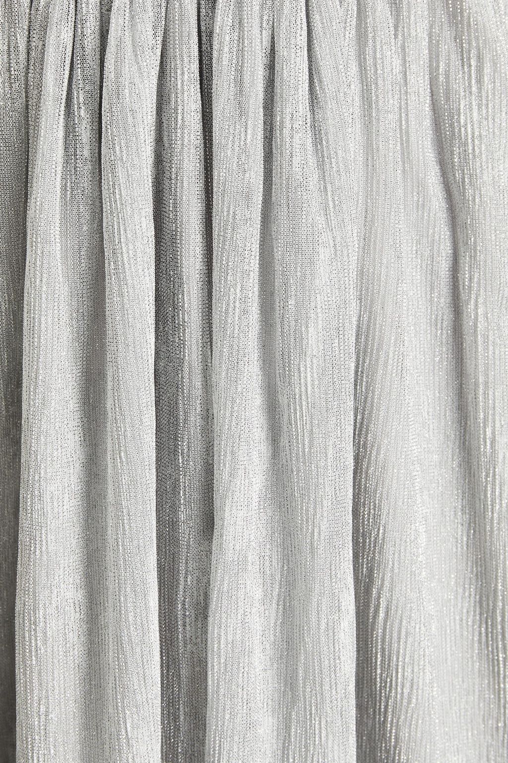 IRO Louxor gathered metallic knitted mini dress