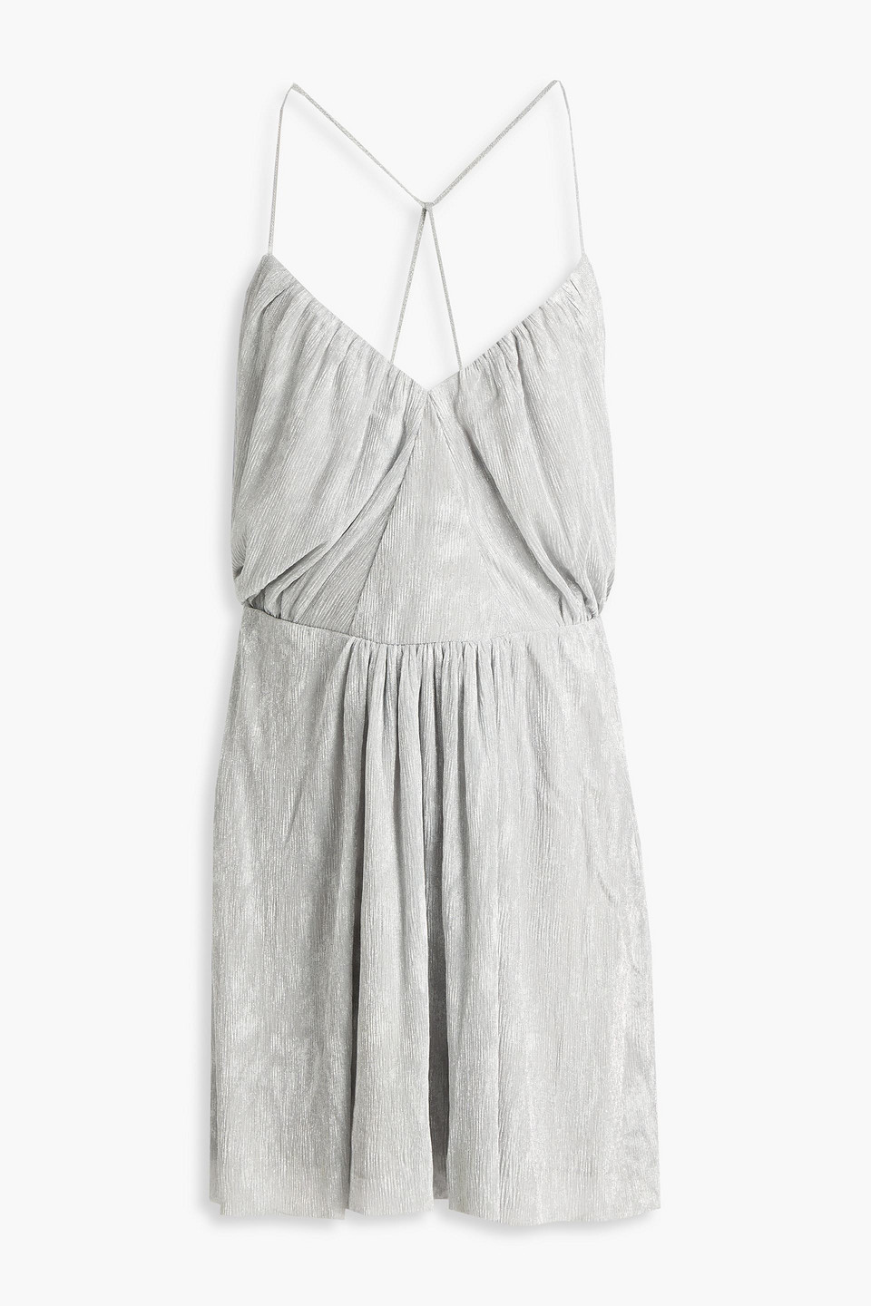 iro - louxor gathered metallic knitted mini dress - metallic - fr 40