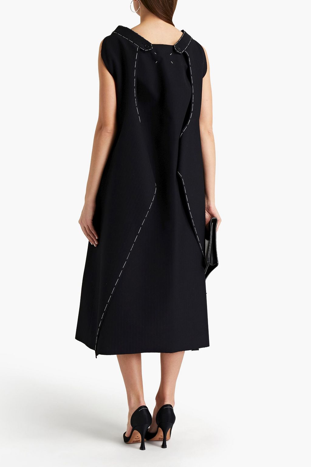 MAISON MARGIELA Frayed wool midi dress