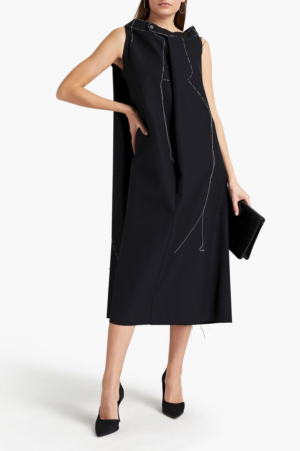 MAISON MARGIELA Frayed wool midi dress