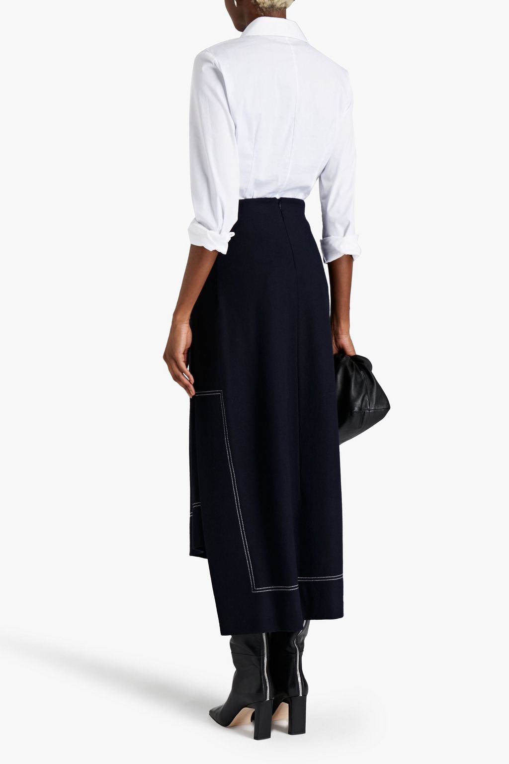 JIL SANDER Asymmetric wool skirt