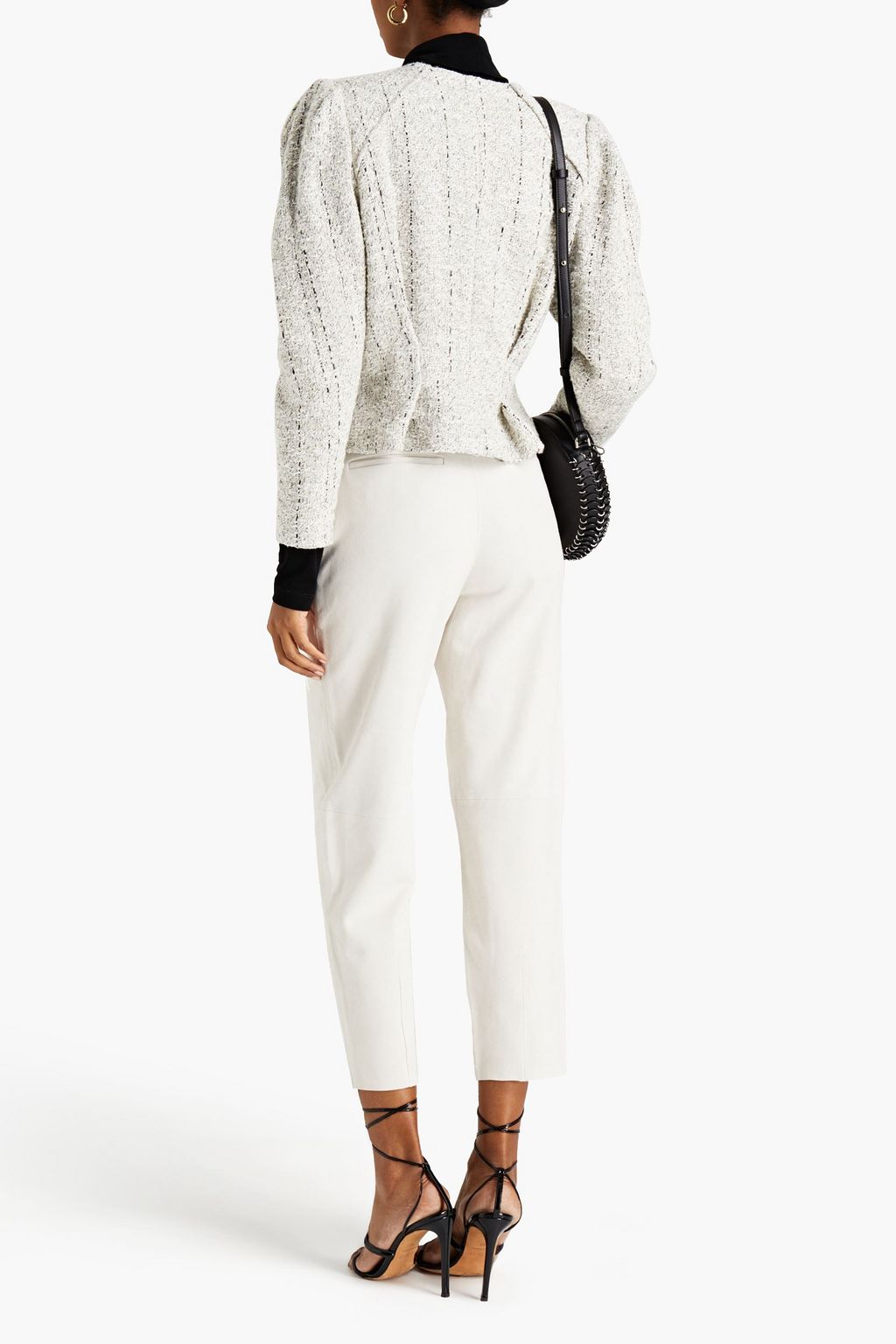 IRO Scapoli cropped pleated suede tapered pants