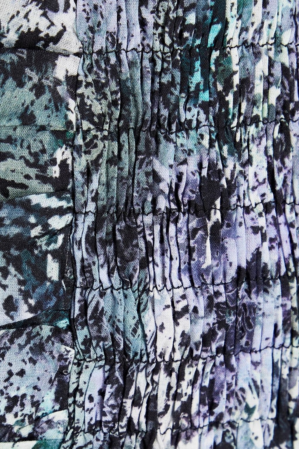 IRO Karina shirred printed cotton-gauze mini skirt