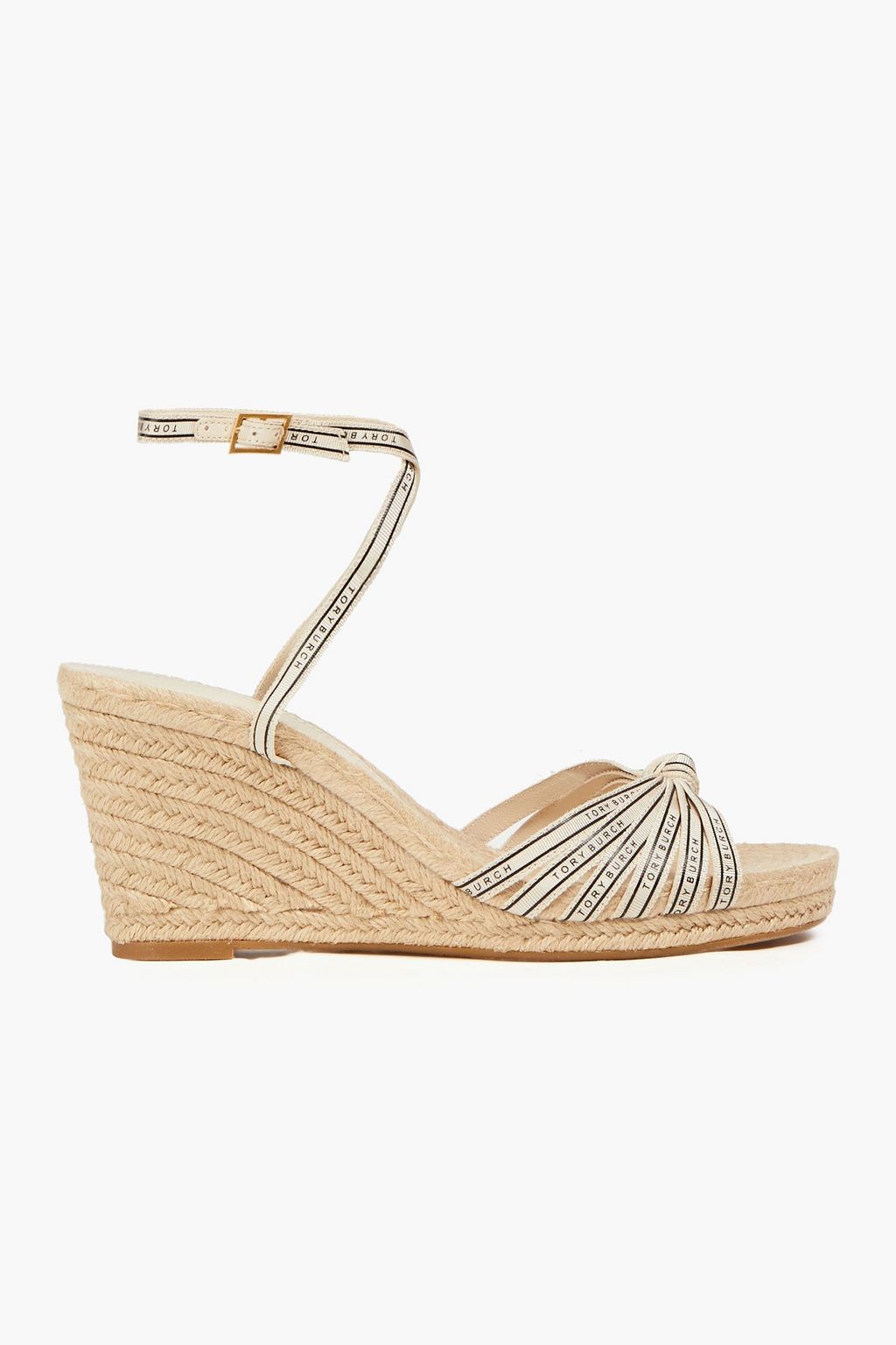 Cream Logo-print grosgrain espadrilles | TORY BURCH | THE OUTNET